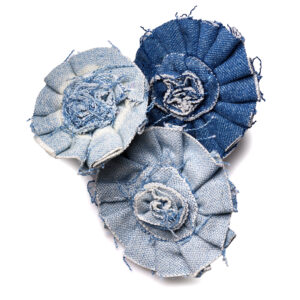 Vintage Frayed Denim Flowers